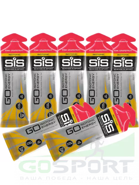 Гель питьевой SCIENCE IN SPORT (SiS) GO Isotonic Energy Gels 7 x 60 мл, Розовый грейпфрут Гель питьевой SCIENCE IN SPORT (SiS) GO Isotonic Energy Gels 7 x 60 мл, Розовый грейпфрут