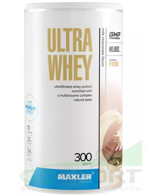 Сывороточный протеин MAXLER Ultra Whey 300 г, Молочный шоколад Сывороточный протеин MAXLER Ultra Whey 300 г, Молочный шоколад