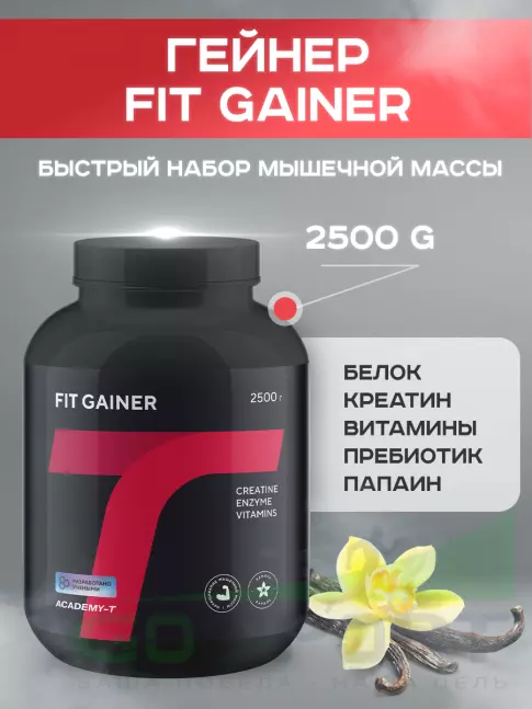 Гейнер Академия-Т Fit Gainer 2500 г, Ваниль Гейнер Академия-Т Fit Gainer 2500 г, Ваниль