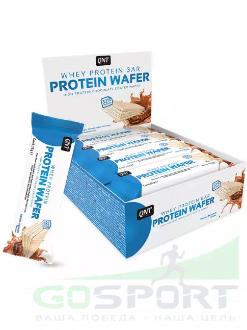 Протеиновый батончик QNT Protein Wafer 12 х 35 г, Ванильный йогурт Протеиновый батончик QNT Protein Wafer 12 х 35 г, Ванильный йогурт