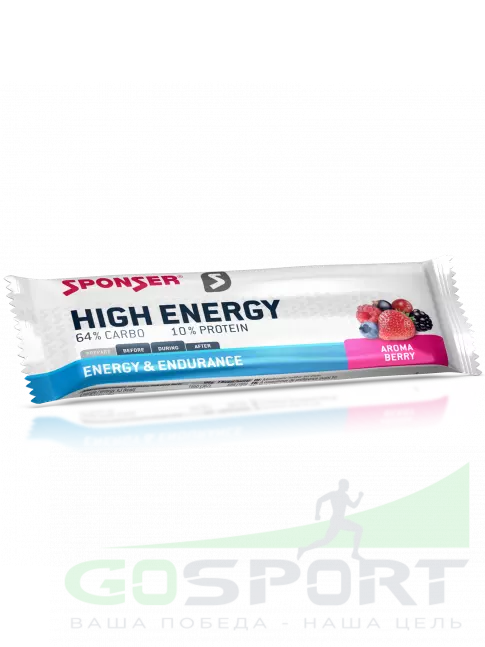 Энергетический батончик SPONSER HIGH ENERGY BAR 45 г, Лесные ягоды Энергетический батончик SPONSER HIGH ENERGY BAR 45 г, Лесные ягоды