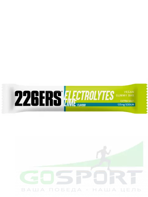 Конфетки 226ERS Gummy bar + sodium 125 mg 42 x 30 г, Лайм Конфетки 226ERS Gummy bar + sodium 125 mg 42 x 30 г, Лайм