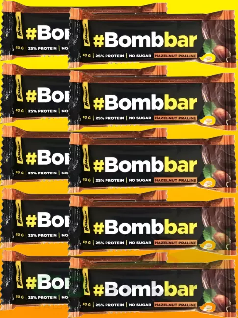 Протеиновый батончик BombBar Батончики в шоколаде без сахара 11 x 40 г, Фундучное пралине Протеиновый батончик BombBar Батончики в шоколаде без сахара 11 x 40 г, Фундучное пралине