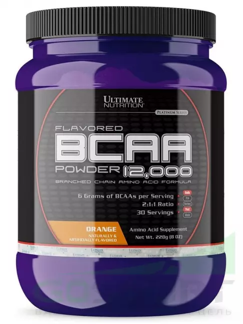 BCAA Ultimate Nutrition BCAA 12000 Powder 228 г, Апельсин BCAA Ultimate Nutrition BCAA 12000 Powder 228 г, Апельсин