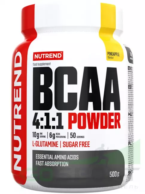 BCAA 4:1:1 NUTREND BCAA powder 4:1:1 500 г, Ананас BCAA 4:1:1 NUTREND BCAA powder 4:1:1 500 г, Ананас