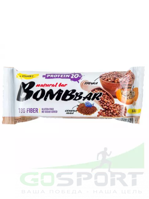 Протеиновый батончик BombBar Протеиновый батончик Natural Bar 3 x 60 г, Гречишный Протеиновый батончик BombBar Протеиновый батончик Natural Bar 3 x 60 г, Гречишный