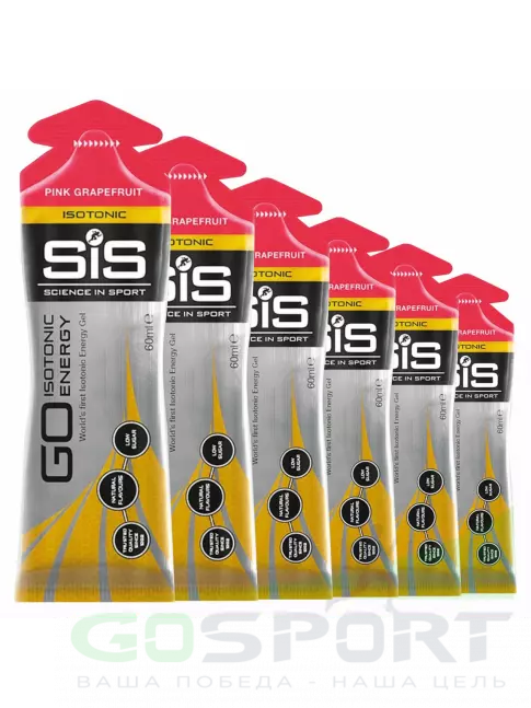 Гель питьевой SCIENCE IN SPORT (SiS) GO Isotonic Energy Gels 6 x 60 мл, Розовый грейпфрут Гель питьевой SCIENCE IN SPORT (SiS) GO Isotonic Energy Gels 6 x 60 мл, Розовый грейпфрут
