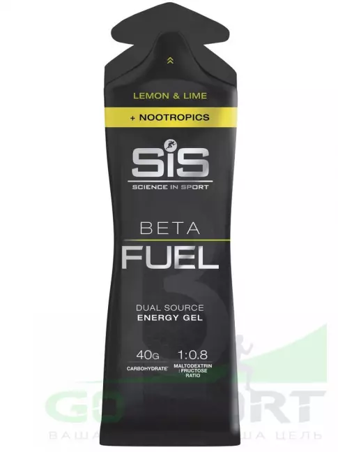 Гель питьевой SCIENCE IN SPORT (SiS) BETA FUEL + Nootropics 30 x 60 мл, Лимон - Лайм