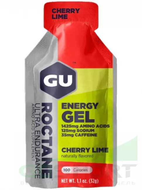 Гель питьевой GU Energy Labs GU ROCTANE Energy Gel 35mg caffeine 3 x 32 г, Вишня-Лайм