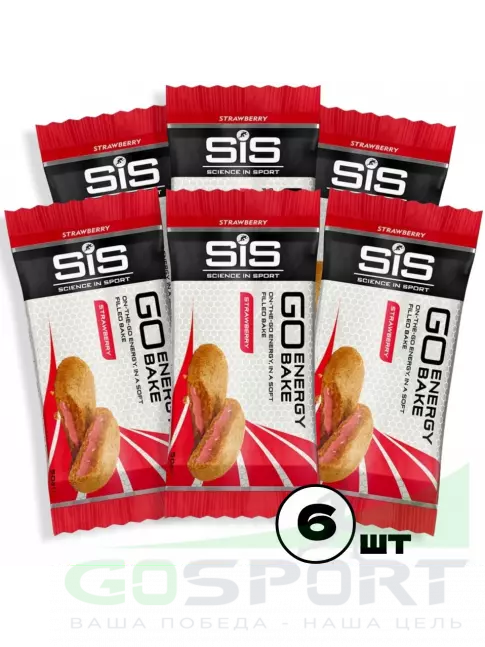 Энергетический батончик SCIENCE IN SPORT (SiS) GO Energy Bake 6 x 50 г, Клубника Энергетический батончик SCIENCE IN SPORT (SiS) GO Energy Bake 6 x 50 г, Клубника