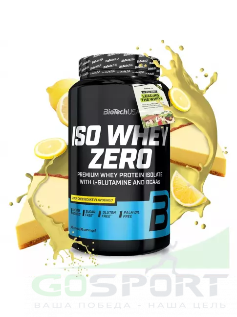 Изолят протеина BioTechUSA Iso Whey Zero 908 г, Лимонный чизкейк Изолят протеина BioTechUSA Iso Whey Zero 908 г, Лимонный чизкейк