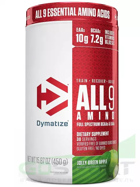 Аминокислоты Dymatize All 9 Amino 450 г, Зеленое яблоко Аминокислоты Dymatize All 9 Amino 450 г, Зеленое яблоко