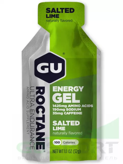 Гель питьевой GU Energy Labs GU ROCTANE Energy Gel 35mg caffeine 32 г, Соленый лайм