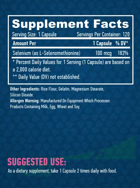 Селен Haya Labs Selenium chelated 100 mcg 120 капсул Селен Haya Labs Selenium chelated 100 mcg 120 капсул