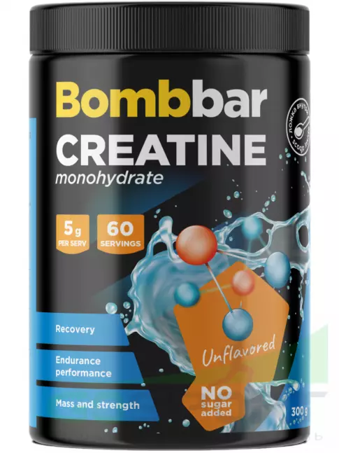 Креатин моногидрат BombBar Creatine monohydrate 5000 mg 300 г, Без вкуса Креатин моногидрат BombBar Creatine monohydrate 5000 mg 300 г, Без вкуса