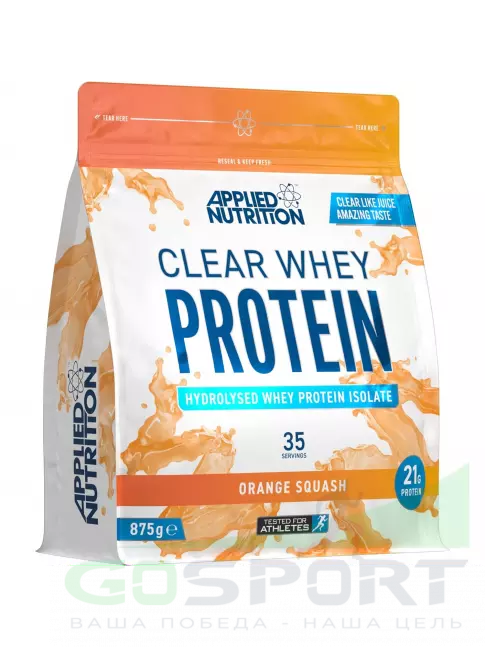 Изолят протеина APPLIED NUTRITION Clear Whey Protein 875 г, Апельсиновый Сквош Изолят протеина APPLIED NUTRITION Clear Whey Protein 875 г, Апельсиновый Сквош