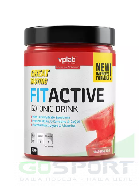 Изотоник VP Laboratory FITACTIVE ISOTONIC DRINK 500 г, Арбуз Изотоник VP Laboratory FITACTIVE ISOTONIC DRINK 500 г, Арбуз