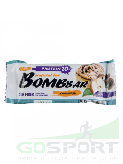 Протеиновый батончик BombBar Протеиновый батончик Natural Bar 3 x 60 г, Яблоко - Корица