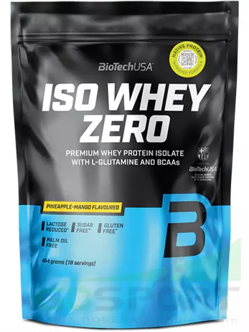 Изолят протеина BioTechUSA Iso Whey Zero 454 г, Ананас - манго Изолят протеина BioTechUSA Iso Whey Zero 454 г, Ананас - манго