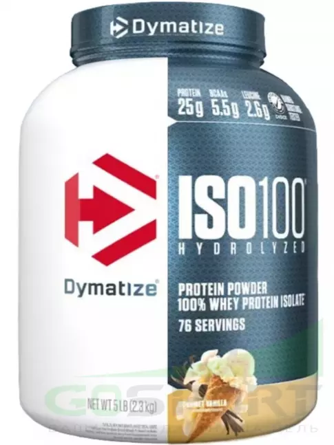 Изолят протеина Dymatize ISO100 Hydrolyzed 2300 г, Ваниль Изолят протеина Dymatize ISO100 Hydrolyzed 2300 г, Ваниль