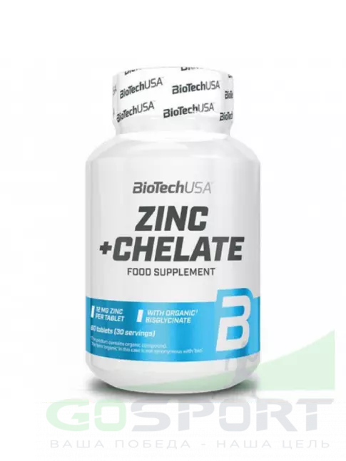 Цинк BioTechUSA ZINC+CHELATE 60 таблеток Цинк BioTechUSA ZINC+CHELATE 60 таблеток