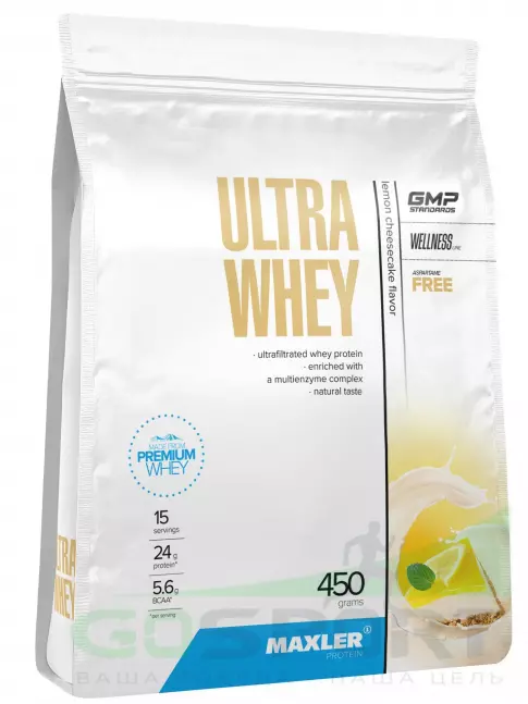 Сывороточный протеин MAXLER Ultra Whey 450 г, Лимонный чизкейк Сывороточный протеин MAXLER Ultra Whey 450 г, Лимонный чизкейк