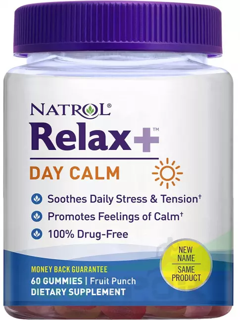 Для иммунитета Natrol Relax+ Day Calm 60 мармеладок, Фруктовый Пунш Для иммунитета Natrol Relax+ Day Calm 60 мармеладок, Фруктовый Пунш
