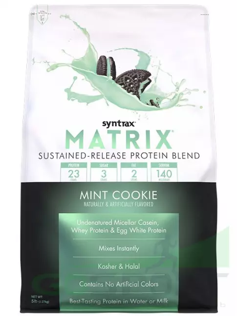 Комплексный протеин SYNTRAX Matrix 5 lbs 2270 г, Мятное печенье Комплексный протеин SYNTRAX Matrix 5 lbs 2270 г, Мятное печенье