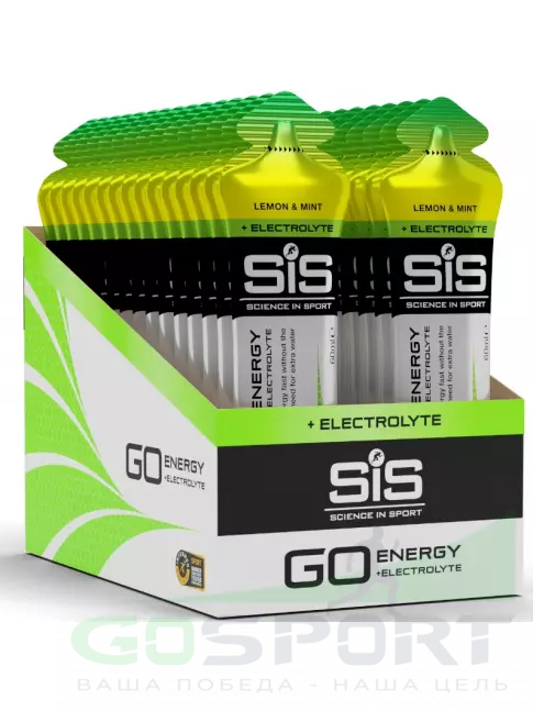 Гель питьевой SCIENCE IN SPORT (SiS) Go Energy + Electrolyte Gels 30 x 60 мл, Лимон-Мята