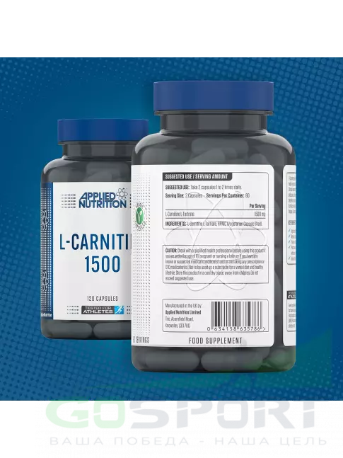 L-Карнитин в капсулах APPLIED NUTRITION L-Carnitine 1500mg 120 капсул L-Карнитин в капсулах APPLIED NUTRITION L-Carnitine 1500mg 120 капсул