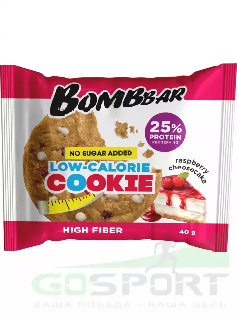 Протеиновый батончик BombBar Protein cookie 40 г, Малиновый чизкейк Протеиновый батончик BombBar Protein cookie 40 г, Малиновый чизкейк