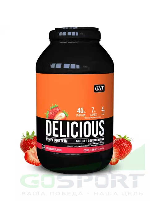 Комплексный протеин QNT DELICIOUS WHEY PROTEIN POWDER 2200 г, Клубника