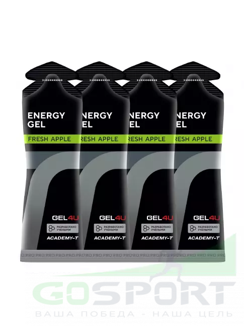 Гель питьевой GEL4U Energy GEL 4 x 60 г, Яблоко Гель питьевой GEL4U Energy GEL 4 x 60 г, Яблоко