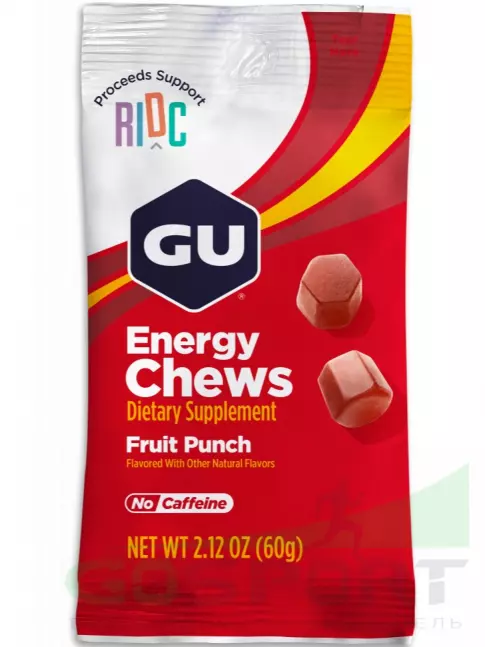 Конфетки GU Energy Labs Мармеладки Energy Chews no caffeine 2 x 60 г, Фруктовый пунш