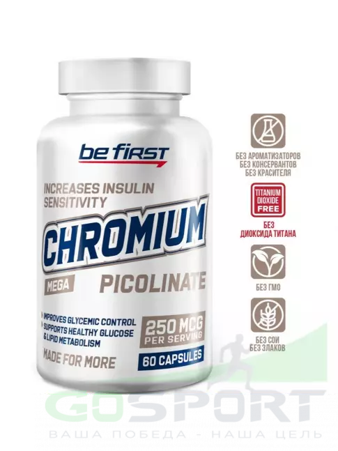 Хром Be First Chromium Picolinate (хром пиколинат) 60 капсул Хром Be First Chromium Picolinate (хром пиколинат) 60 капсул