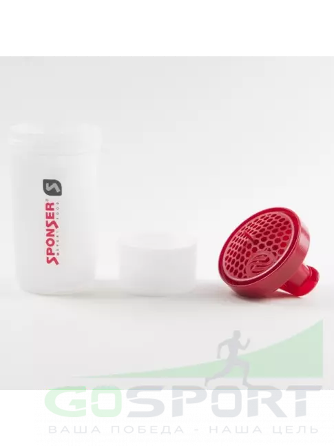 Шейкер 600 мл SPONSER Smart Shaker 600ml Белый с красной крышкой Шейкер 600 мл SPONSER Smart Shaker 600ml Белый с красной крышкой