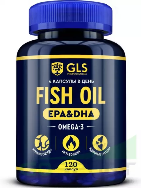 Омега-3 GLS pharmaceuticals Fish Oil EPA DHA (Omega-3) 120 капсул Омега-3 GLS pharmaceuticals Fish Oil EPA DHA (Omega-3) 120 капсул