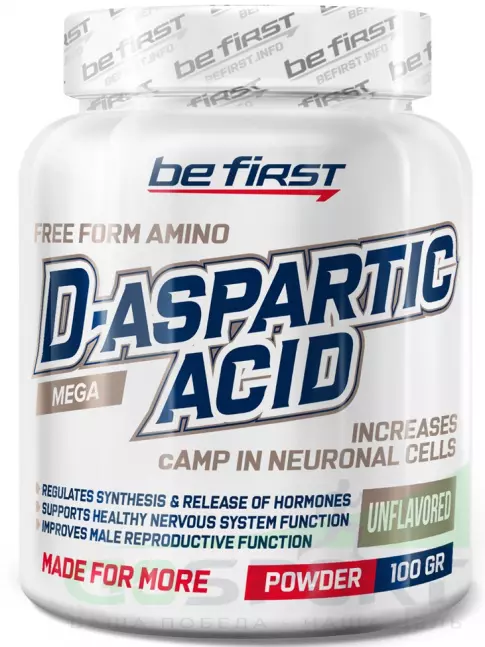 Аспарагиновая кислота (DAA) Be First D-Aspartic Acid powder (Д-аспарагиновая кислота) 100 г, Натуральный