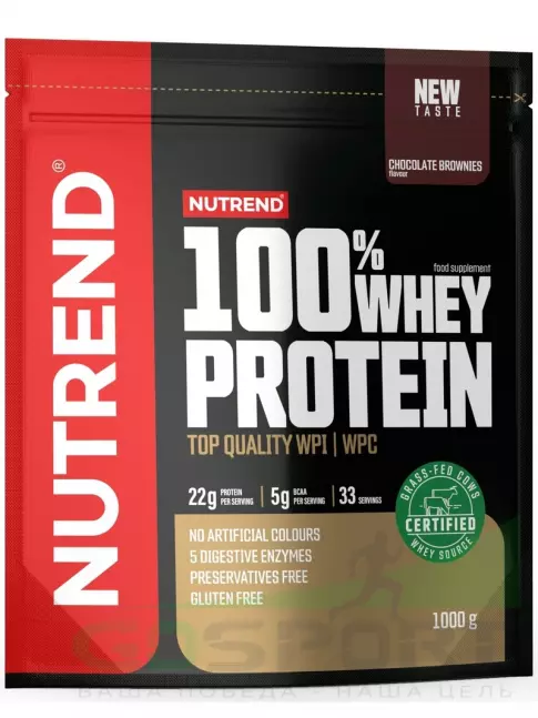 Сывороточный протеин NUTREND 100% Whey Protein 1000 г, Шоколадный брауни Сывороточный протеин NUTREND 100% Whey Protein 1000 г, Шоколадный брауни