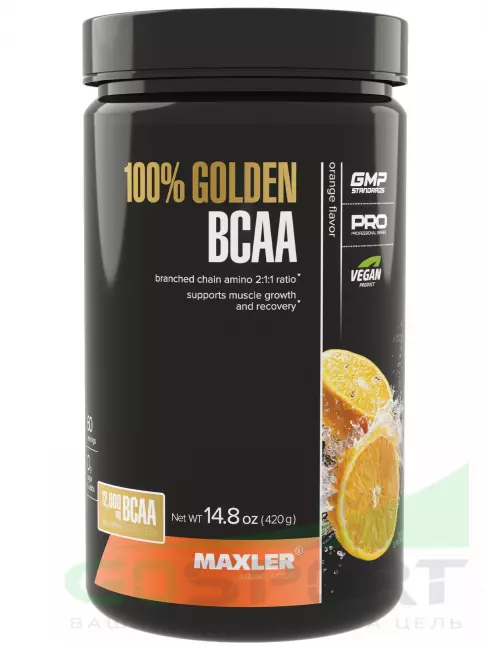 BCAA MAXLER 100% Golden BCAA 12000 mg 420 г, Апельсин BCAA MAXLER 100% Golden BCAA 12000 mg 420 г, Апельсин