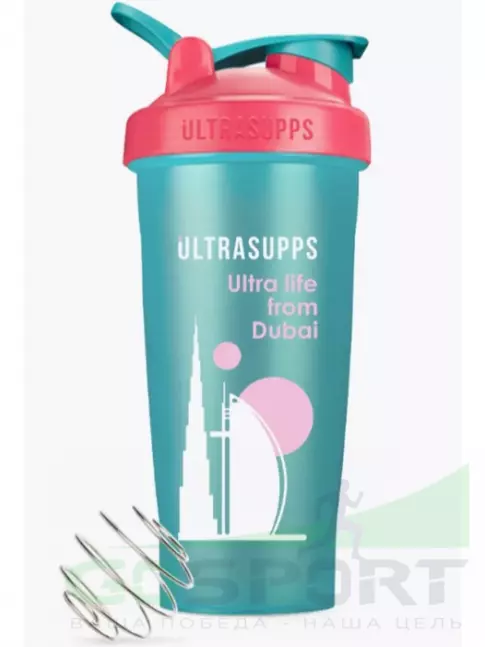 Шейкер 600 мл UltraSupps Шейкер 600 мл, Бирюзовый Шейкер 600 мл UltraSupps Шейкер 600 мл, Бирюзовый