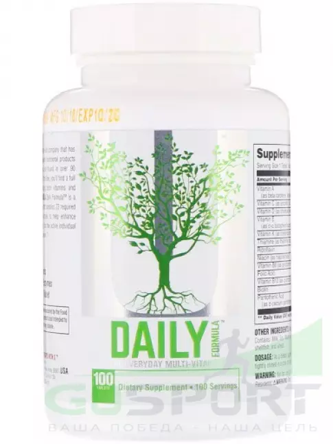 Витаминный комплекс UNIVERSAL NUTRITION Daily Formula 100 таблеток, Нейтральный Витаминный комплекс UNIVERSAL NUTRITION Daily Formula 100 таблеток, Нейтральный
