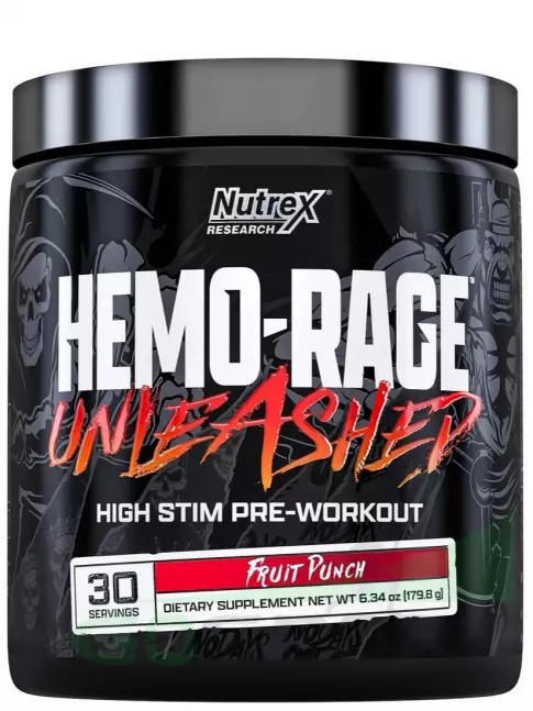 Предтреник в порошке Nutrex HEMO-RAGE 179.8, Фруктовый Пунш Предтреник в порошке Nutrex HEMO-RAGE 179.8, Фруктовый Пунш