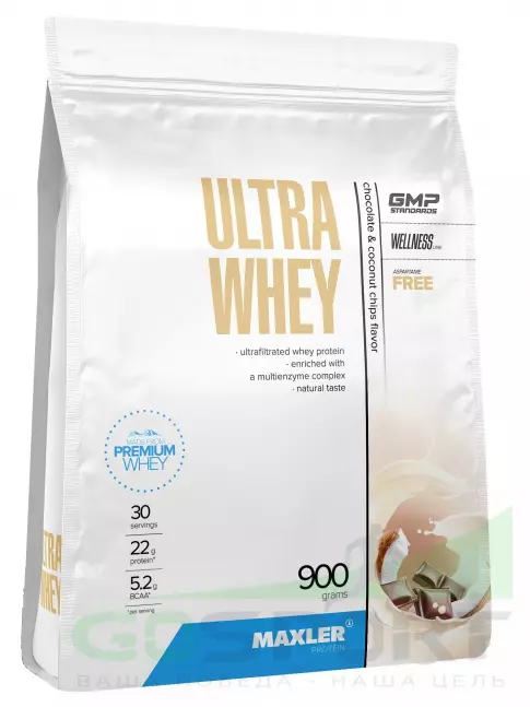 Сывороточный протеин MAXLER Ultra Whey 900 г, Шоколад с кокосовой стружкой Сывороточный протеин MAXLER Ultra Whey 900 г, Шоколад с кокосовой стружкой
