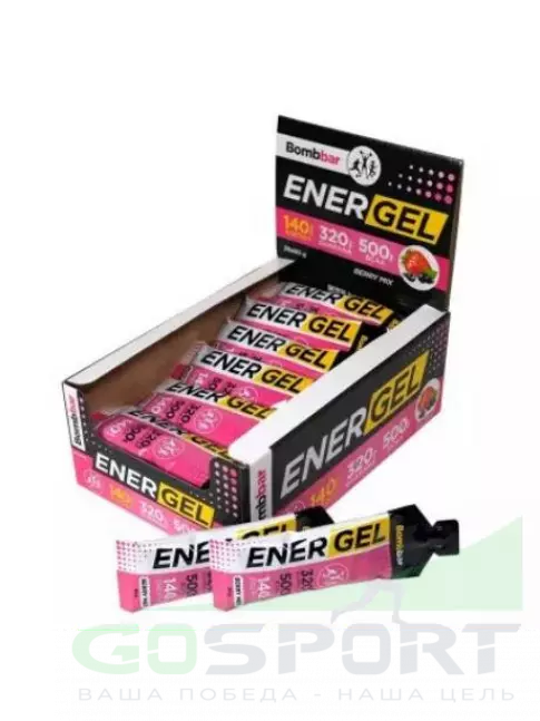 Гель питьевой BombBar EnerGel 20 х 60 г, Ягодный микс