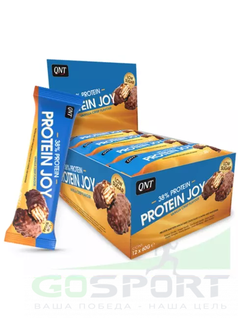 Протеиновый батончик QNT PROTEIN JOY BAR 12 x 60 г, Хрустящий ванильный лед Протеиновый батончик QNT PROTEIN JOY BAR 12 x 60 г, Хрустящий ванильный лед