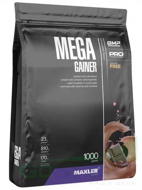 Гейнер MAXLER Mega Gainer 1000 г, Шоколад Гейнер MAXLER Mega Gainer 1000 г, Шоколад