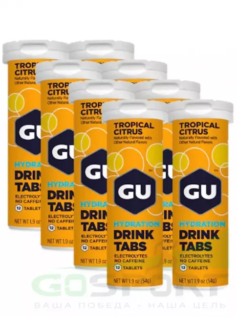 Изотоник GU Energy Labs GU HYDRATION DRINK TABS 8 x 12 таб, Тропический цитрус Изотоник GU Energy Labs GU HYDRATION DRINK TABS 8 x 12 таб, Тропический цитрус