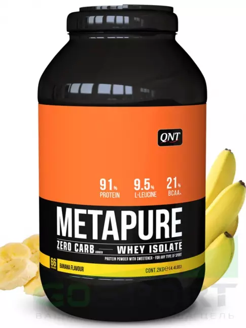 Изолят протеина QNT METAPURE ZERO CARB 2000 г, Банан Изолят протеина QNT METAPURE ZERO CARB 2000 г, Банан