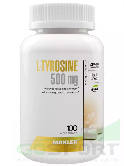 Тирозин MAXLER L-Tyrosine 500 mg 100 вегетарианских капсул Тирозин MAXLER L-Tyrosine 500 mg 100 вегетарианских капсул